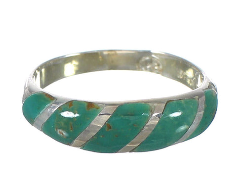 Silver Turquoise Jewelry Ring Size 5-3/4 AX93197